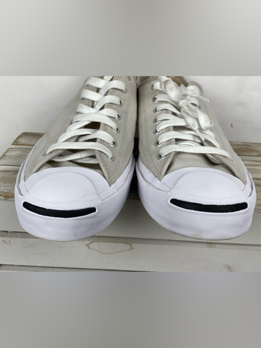 Converse Jack Purcell sneaker canvas low-top signature "smile" toe cap M12 W13.5 - Picture 8 of 15